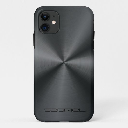 Coques Case-Mate iPhone Tons Noir Métallurgique Acier Inoxydable Look (Dos)