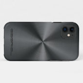 Coques Case-Mate iPhone Tons Noir Métallurgique Acier Inoxydable Look (Dos (Horizontal))