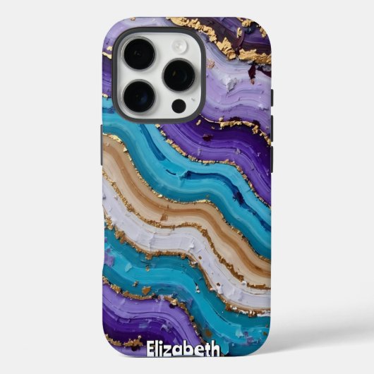 Coques Case-Mate iPhone Topographie Abstraite violet et bleue (Verso)