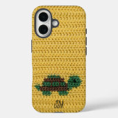 Coques Case-Mate iPhone Tortue au Crochet Mignonne Monogramme Initiales Pe (Verso)