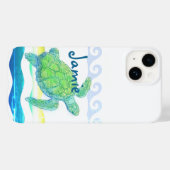 Coques Case-Mate iPhone Tortue bleue et verte (Verso (horizontal))