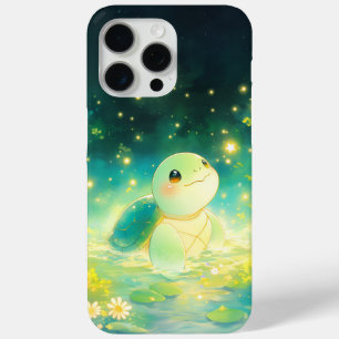 Coque iPhone 15 Pro Max Tortue dans un étang étoilé de rêve