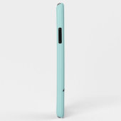 Coques Case-Mate iPhone Tortue de mer Aqua Stripe avec Monogramme (Dos/Droite)