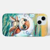 Coques Case-Mate iPhone Tortue de mer mignonne de plage  (Verso (horizontal))