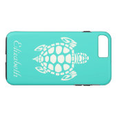 Coques Case-Mate iPhone Tortue de mer Tribal personnalisée Turquoise et iv (Dos (Horizontal))