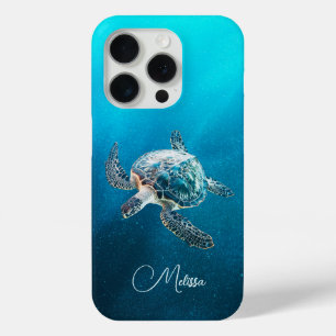 Coque iPhone 15 Pro Tortue de mer Turquoise   Côtier