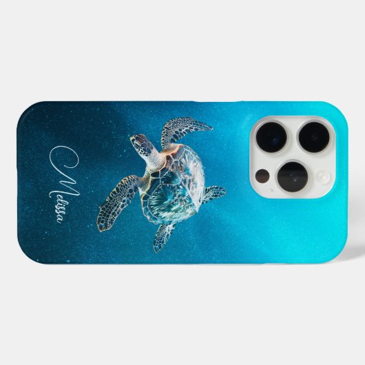 Coques Case-Mate iPhone Tortue de mer Turquoise | Côtier (Verso (horizontal))