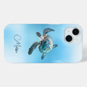 Coques Case-Mate iPhone Tortue de mer Turquoise | Côtier (Verso (horizontal))