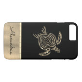Coques Case-Mate iPhone Tortue en mosaïque d'or (Dos (Horizontal))