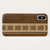 Coques Case-Mate iPhone Tortue hawaïenne en bois de Faux d'Uhane Honu (Dos (Horizontal))