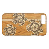 Coques Case-Mate iPhone Tortue hawaïenne en bois de Faux d'Uhane Honu (Dos (Horizontal))
