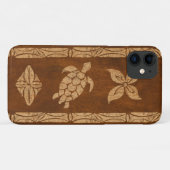 Coques Case-Mate iPhone Tortue samoane Totem Faux Koa Bois Surf (Dos (Horizontal))