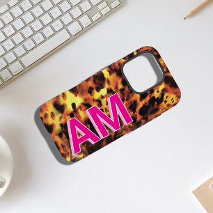 Coques iPhone 16 Pro Tortue Shell Monogrammé Rose Tendance
