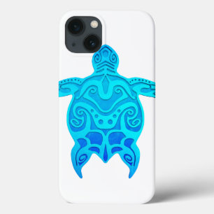 Coques Pour iPhone Tortue tribale bleue