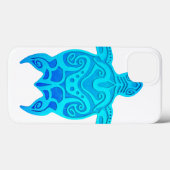 Coques Case-Mate iPhone Tortue tribale bleue (Verso (horizontal))