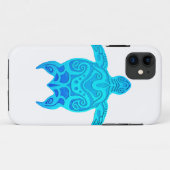Coques Case-Mate iPhone Tortue tribale bleue (Dos (Horizontal))
