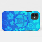 Coques Case-Mate iPhone Tortue tribale bleue Sun (Dos (Horizontal))