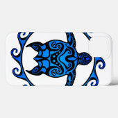 Coques Case-Mate iPhone Tortue tribale bleue Sun (Verso (horizontal))