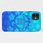 Coques Case-Mate iPhone Tortue tribale bleue Sun (Dos (Horizontal))