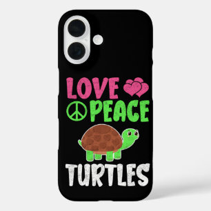 Coques iPhone 16 Tortues Amour Paix Mignon Animaux de Zoo Amoureux