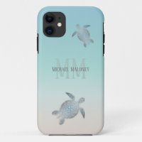 Tortues Argentées Initiales Votre Nom