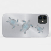 Coques Case-Mate iPhone Tortues de mer argentées (Dos (Horizontal))