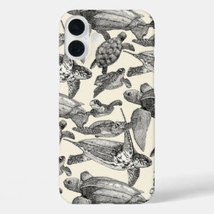 Coques iPhone 16 Plus tortues de mer perle noire
