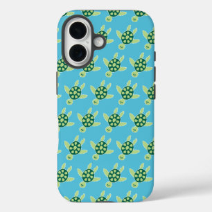 Coques iPhone 16 Tortues de Motif Bleu