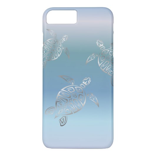 Coques Case-Mate iPhone Tortues marines Gradient bleu argenté (Dos)