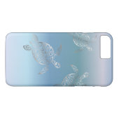 Coques Case-Mate iPhone Tortues marines Gradient bleu argenté (Dos (Horizontal))