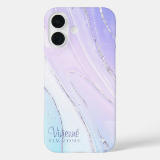 Coques iPhone 16 Tosca rose violet Ombre marbre personnalisable