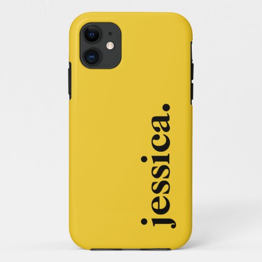 Coques Case-Mate iPhone Toscane Jaune Couleur Solide Nom élégant (Dos)