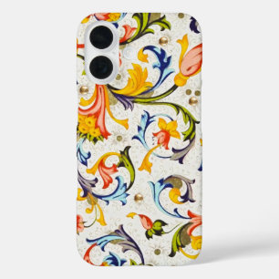 COQUES iPhone 16  TOSCANE RENAISSANCE VRILLAGES FLORAUX,FLEURS