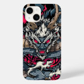 Coques Case-Mate iPhone totem de dragon chinois, tatouage (Verso)