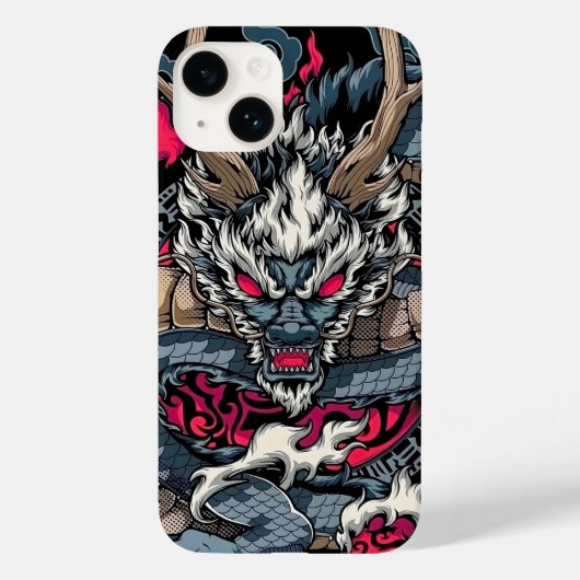 Coques Case-Mate iPhone totem de dragon chinois, tatouage (Verso)