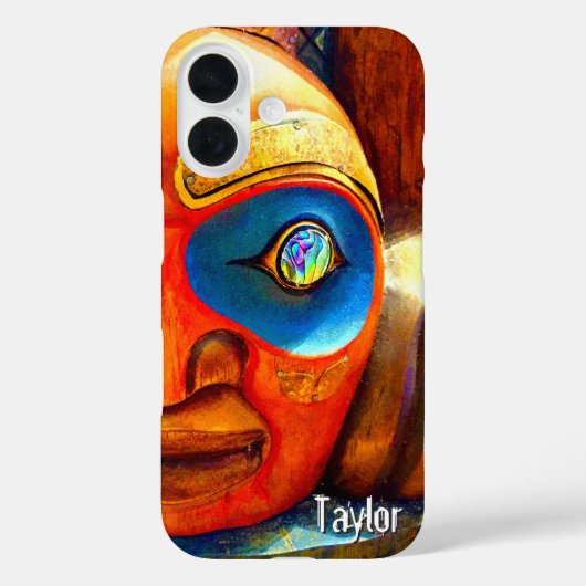 Coques Case-Mate iPhone Totem en bois sculpté Visage Photo Personnalisé No (Verso)