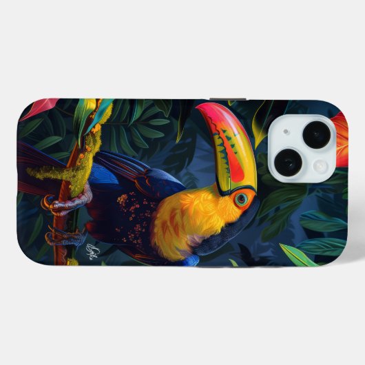 Coques Case-Mate iPhone Toucan rayonnant (Verso (horizontal))