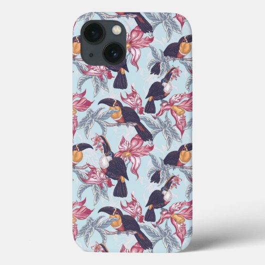 Coques Case-Mate iPhone Toucan With Exotic Flowers (Verso)