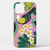 Toucanes tropicales : Motif de fleurs