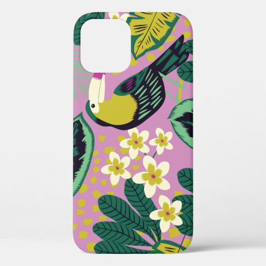 Coques Case-Mate iPhone Toucanes tropicales : Motif de fleurs (Verso)