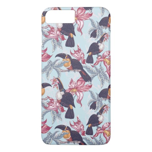 Coques Case-Mate iPhone Toucans À Fleurs Exotiques (Dos)