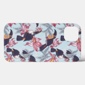 Coques Case-Mate iPhone Toucans Avec Fleurs Exotiques (Verso (horizontal))