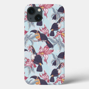 Etui iPhone Case-Mate Toucans avec les fleurs exotiques