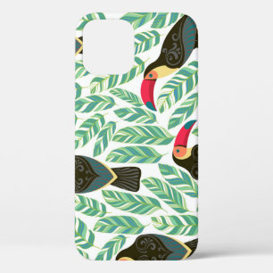 Case-Mate iPhone Case Toucans, feuilles tropicaux, motif décoratif.