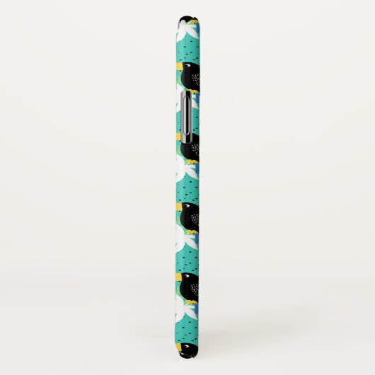 Coques Case-Mate iPhone Toucans sur le monogramme de Teal | (Dos/Droite)