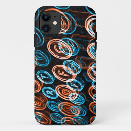 Coques Case-Mate iPhone Touches de machine à écrire néon (Dos)