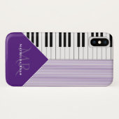 Coques Case-Mate iPhone Touches de piano classiques| violet royal (Dos (Horizontal))