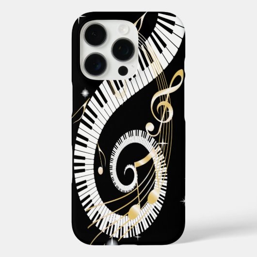 Coques Case-Mate iPhone Touches de piano et notes de musique d'or (Verso)