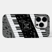 Coques Case-Mate iPhone Touches de piano monogramme et notes musicales (Verso (horizontal))