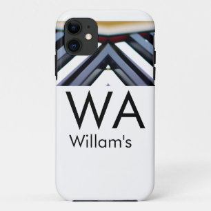 Case-Mate iPhone Case Touches de piano noir blanc ajoutent la lettre ini